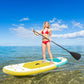 Inflatable Stand Up Paddle Board with SUP Accessories & Backpack. Paddle Boards for Adults. Non-Slip Deck, Wide Stance, Bottom Fin, Double Action Pump.