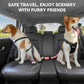 Pawaboo 2Pack Dog Seatbelt for Car, 3-in-1 Dog Car Seat Belt Bungee, Shockproof Dog Tether for Car with Buckle & Hook Latch, Adjustable Reflective Dog Harness Leash with 360° Lockable Buckle, Pink