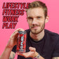 G Fuel Energy Drink, Lingonberry, Sugar Free Beverage with 300mg Caffeine, Daily Energy Boost with Focus Amino, Vitamin + Antioxidants, 16 oz Cans (PewDiePie, 12-Pack)