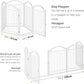 BHG Metal No-Assembly Freestanding Dog Gate with Door Walk Through, Extra Wide 120", Extra Tall 32" Pet Gate, Accordion Puppy Folding Playpen Dog Fence, with 2PCS Support (White, 5 Panels)