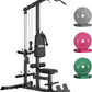 LS01 LAT Pulldown Machine, LAT Row Cable Machine with AB Crunch, LAT Tower with Cable Row Attachments, 3 in 1 Pulley Stations for Home Gym