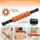5 in 1 Foam Roller Set for Deep Tissue Muscle Massage, Trigger Point Fitness Exercise Foam Roller, Massage Roller, Massage Ball, Stretching Strap, for Whole Body (Orange Black)