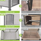 GUTINNEEN Chew Proof Dog House with Metal Iron Frame Outdoor Dog Kennel for Small Medium Large Indoor Dog Cage (43.3" L,Off-White Color)