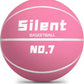 2025 Upgraded Silent Basketball Size 7 - Indoor Noiseless Airless Foam Basketball, Quiet Dribble Dream Training Ball with Soft Soundless Bounce-Pink