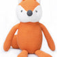 100% Organic Cotton Baby Toys Orange Fox Stuffed Animals for Newborn 7.1"
