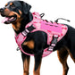 Heavy-Duty Tactical Dog Harness for Large Dogs, No Pull Adjustable Reflective Pet Vest with Molle System, K9 Military-Grade Control for Service Training, Outdoor & 10+ Breeds, Pink Camo, X-Large