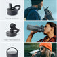 BUZIO 40 oz Water Bottle Insulated with Straw & 3 lid and Carrying Pouch, Leak Proof Anti-Slip Stainless Steel Water Flask Jug, Cold for 48 Hrs Double Vacuum Thermo Canteen, BPA-Free, Shadow