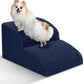Dog Stairs for Small Dogs - High Density Foam Pet Steps, Extra Wide Dog Ramp with Non-Slip Bottom for High Beds, Couch and Sofa, Best for Dogs Injured, Older Doggy Cats,2 Steps, Navy