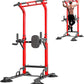 soges Power Tower Pull Up Bar Station, Dip Station for Home Gym, Height Adjustable Heavy Duty Strength Home Training Fitness Workout Equipment