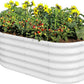 Land Guard 18“ Tall 4×2ft Galvanized Raised Garden Bed Kit, Galvanized Planter Garden Boxes Outdoor, Oval Large Metal Raised Garden Bed for Vegetables……… (Pearl White, 4×2×1.5ft)
