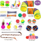 Retro Shaw Cat Toys Kitten Toys, Interactive Cat Tunnels Toy for Indoor Cats Kitty, Kitten Tube Tent Feather Wand Teaser Bell Fuzzy Ball Springs Mouse (33 Pcs Large Cat Tunnel Toys Set)