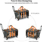 MILADA Large Cat Carrier for 2 Cats, Soft Big Pet Carrier with Wheels, Double Cat Carrier on Wheels, Rolling Pet Carrier for Travel Hiking Shopping and Camping（Not for Air Travel）, Orange