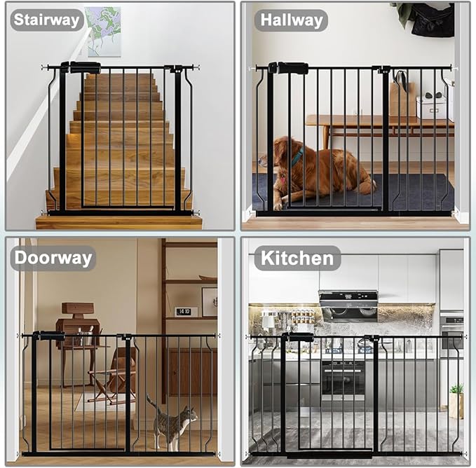 Fairy Baby Extra Wide Baby Gate 76.3-81.1 Inch Wide, Walk Through Pressure Mounted No Drill, Long and Large Tension Gate for Pet and Kids