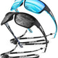 Polarized Sports Sunglasses for Men Women,Fishing Driving Rectangular Goggles UV400 Protection