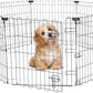 Foldable Dog Playpen 24" Height 8 Panels Metal Exercise Pen with Door - Indoor/Outdoor Puppy Playpen for Small Dogs, Portable Pet Fence for Yard Garden Camping, Black