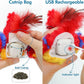 Vannon Cat Toys Flapping Bird(Cannot Fly), Rechargeable Touch Activated Kitten Toy Interactive Cat Exercise Toys with Catnip and Feather for Indoor Cat - Red