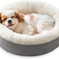 Love's cabin Round Donut Cat and Dog Cushion Bed, 25in Pet Bed for Small or Medium Dogs, Anti-Slip & Water-Resistant Bottom, Soft Durable Fabric Pet Beds, Washable Calming Cat & Dog Bed Grey