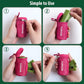 Dog Poop Bag Holder for Leash Doggie Waste Bag Dispenser Soft Fabric Puppy Potty Carrier Small Doggy Zipper Pouch with Carabiner Clip 1680D Nylon Oxford with 1 Roll of Pet Trash Bags, Rose Red
