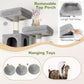 Globlazer Cat Tree Tower, 76-Inch Extra Tall Multi-Level Cat Furniture with Cozy Condos, Hammock and Perches for Adult Cats, Perfect for Climbing, Scratching, and Play, F76, Light Grey