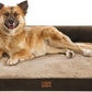 Orthopedic Dog Beds for Large Dogs, Waterproof Dog Beds, Egg-Crate Foam Dogs Couch Beds, Comfy Bolster Pet Bed with Removable Washable Cover, Nonskid Bottom (Large,Brown)