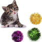 AUEAR, 24 Pack 2 Inch Extra Large Sparkle Cat Ball Glitter Tinsel Pom Pom Balls for Kittens (4 Assorsted Colors)