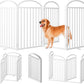 4 Panles Full Matel Freestanding Dog Gates with Door, 96"Extra Wide 36"Tall Free Standing Dog Pet Gate for Indoor & Outdoor. Foldable Pet Fences for Doorways, House, Stairs, Porch, Deck, Yard
