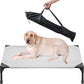 Soft Mesh Elevated Pet Bed for Large Medium Dogs Outdoor Resting Cot with Water-Resistant, Air-Permeable, Cooling and Anti-Skid Portable Dog Bed, Up to 120 lbs, 43.2" L x 31" W x 7.5" H, Gray