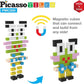 Picasso Cubes 0.5” Pixel Magnetic Puzzle Cube 200 Piece Mix & Match Sensory Toys STEAM Education Learning Building Block Magnets Children Construction Toy Set Stacking Magnet Creative Kit PMC200