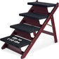 BRIKY Wooden Dog Stairs/Steps - Foldable 4 Steps Dog Steps for High Bed Couch Cars, Non-Slip Pet Stairs for Small Large Medium Dogs and Cats, No Assembly Required