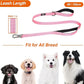 TwoEar 5FT 1IN Strong Pink Dog Leash with 2 Padded Handles, Traffic Handle Extra Control, Comfortable Soft Dual Handle, Auto Lock Hook, Reflective Walking Lead for Small Medium and Large Dogs