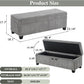 48" Ottoman with Storage, Corduroy Storage Ottoman Bench for Bedroom, End of Bed Bench with Safety Hinge for Living Room, Bedroom, Entryway, Grey