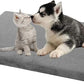 EMPSIGN Stylish Dog Bed Mat Dog Crate Pad Mattress Reversible (Cool & Warm), Water Proof Linings, Removable Machine Washable Cover, Firm Support Pet Crate Bed for Small to XX-Large Dogs, Grey