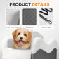 Portable Small Dog Seat for Car,Luxury Center Console Dog Car Seat Booster with Safety Tethers,Auti-Collapse Pet Travel Carrier for SUV,Truck.(Dark Grey/White)
