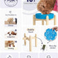 LE TAUCI Ceramic Slow Feeder Dog Bowls for Small and Medium Breed, 1.5 Cups Elevated Dog Bowl for Fast Eaters, Puzzle Bowl for Small Dogs and Cats, Vortex Blue