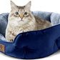 Asvin Small Dog Bed for Small Dogs, Cat Beds for Indoor Cats, Pet Bed for Puppy and Kitty, Extra Soft & Machine Washable with Anti-Slip & Water-Resistant Oxford Bottom, Blue, 20 inches