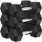 PAPABABE Hex Dumbbell Set, 45-135 lb Rubber Encased Home Gym Dumbbells, Weights Dumbbells Set for Women & Men, Hand Weight with Anti-Slip Grip
