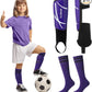 Soccer Shin Guards and Socks Kids Youth Lightweight Soccer Pads Defender with Ankle Protection Ski Shin Guards Football Equipment for Age 4-14 Toddler Boys Girls Teens