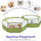 Pawaboo Extra Large 2-in-1 Small Animals Playpen, 2 Detachable Pet Cage Tent with Zipper Splicing, Portable Outdoor Yard Fence with 3 Metal Rod for Chick/Kitten/Puppy/Guinea Pig/Rabbits/Chinchillas
