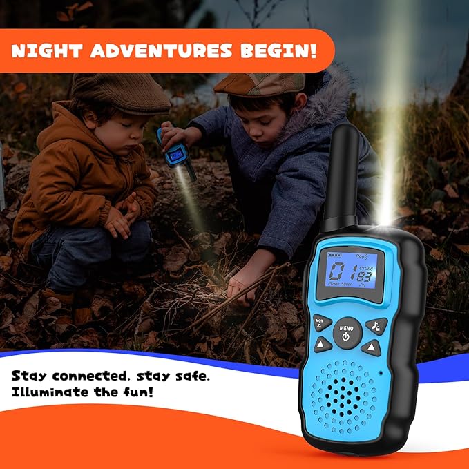 Wishouse Rechargeable Walkie Talkies for Kids Long Range with USB Charger,Outdoor Camping Games with Flashlight Indoor Fun Army Toys for Boys Girls Family,Xmas Birthday Gift for 3-12 Year Old Children