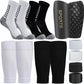 2 Pair Kids Grip Soccer Socks and 2 Pair Shin Guard Sleeves,1 Pack Shin Guards and 4 Shin Straps for Soccer Football Sports