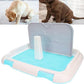 Indoor Dog Potty Tray, Miniature Poodle Dog Pad Holder Tray, Puppy Training Anti Slide Plastic Potty Tray Dog Toilet, Dog Litter Box for Small and Medium Dogs (Blue)