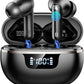 Wireless Earbuds Bluetooth Headphones Noise Cancelling, Bluetooth 5.4 Ear bud with Dynamic Drivers Stereo, 40H Playtime Sports Earphones Wireless Waterproof with LED Power Display for Laptop Pad Phone