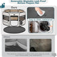 PETSFIT 29" Puppy Playpen with Removable Waterproof Mat & Zippered Roof | RV, Camping, Travel Dog Pen | Indoor/Outdoor Whelping & Cat Observation Space(29.5"x29.5"x16.5"H)