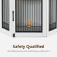 MCombo Small Corner Dog Crate Furniture with Glass Shelves, Wooden Dog Kennel Furniture with Door, Pet Crate Indoor Use, CN17 (White and Brown)
