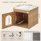 Cat Beds for Indoor Cats Extra Large Double Cat Cave Pet Cube, Handwoven Rattan Cat Houses with Double-Sided Soft Cushions, 18.5 x 20.5 x 19.1 Inches Foldable Hideaway in Living Room Natural
