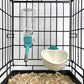 Choco Nose Patented No-Drip Water Bottle/Feeder and Detachable Food Dish Set for Puppies/Toy Breed Dogs/Rabbits/Cats/Chinchillas and Other Small Pets and Animals 10.2 Oz Nozzle 13mm, Aqua(C528 C607)