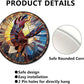 Lygond Metal Sign Tin Sign Circular Stained Glass Eagle Bathroom Decor For Club 12×12 Inches