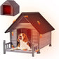 Dog House Outdoor Insulated for Winter, Puppy Kennel with Anti-Chewing Iron Frame, Weatherproof Dog Crate with Insulated Liner for Small Medium Large Dogs (Grey, 45" x 32.9" x 32.6")