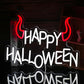 Happy Halloween Neon Sign - Dimmable LED Red Little Corner Light for Wall Decor - USB Powered for Halloween Decoration, Home Spooky Party, Bedroom Decor