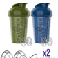 '-2 Pack- 20 oz Protein Shaker Bottles for Protein Mixes - 2x Wire Whisk | Leak Proof Shaker Cups for Protein Shakes and Pre Workout | Protein Shaker Bottle Pack